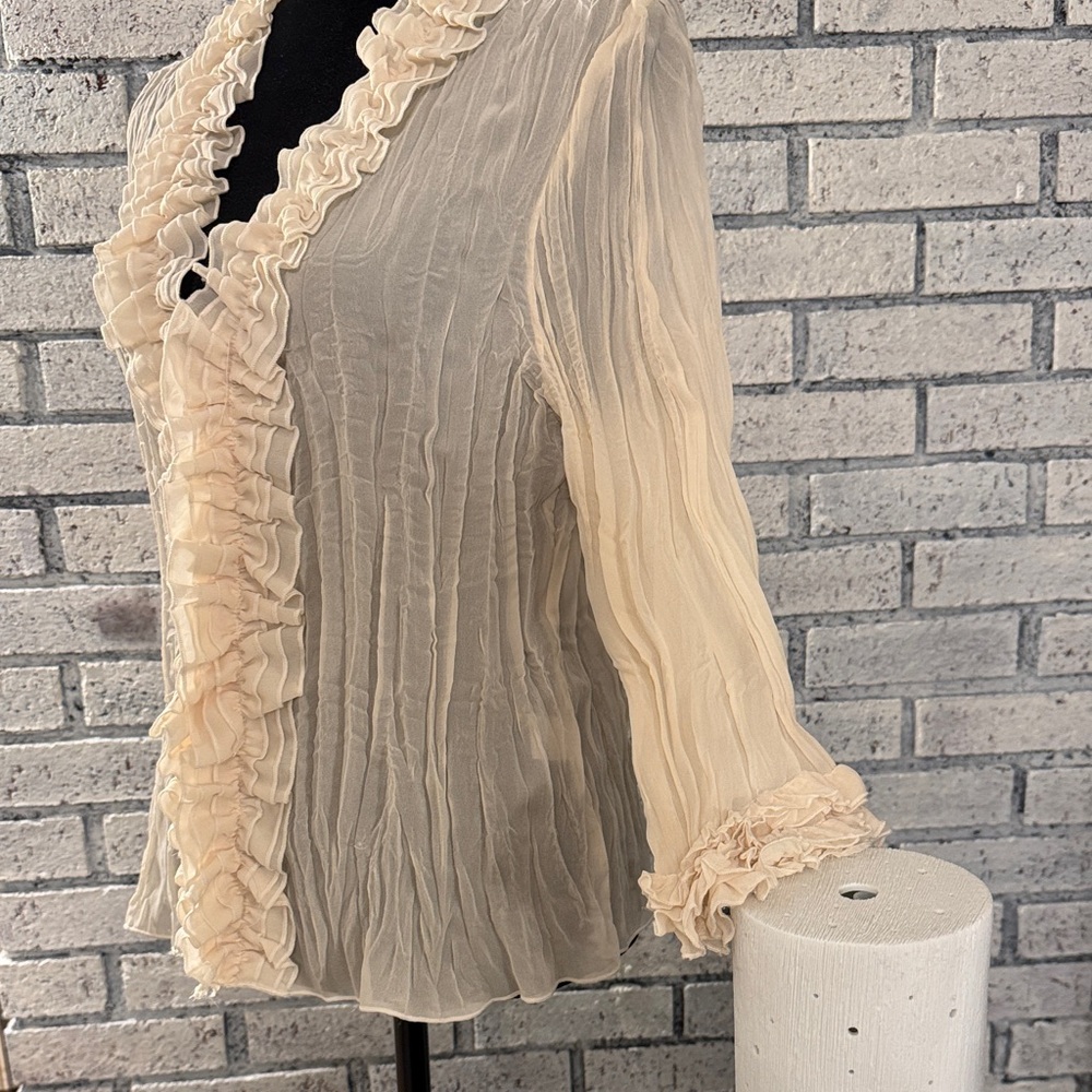 Jaipur Cream Ruffled Blouse - Picture 3 of 7